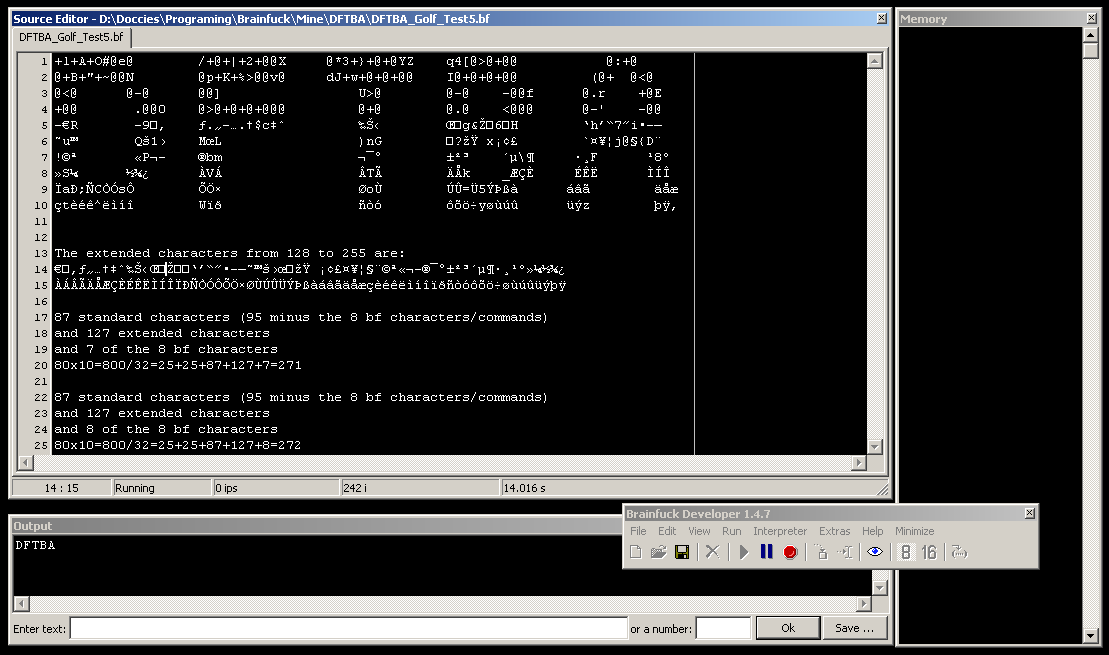 Write ASCII Art Obfuscated Code Read As And Resulting In DFTBA 